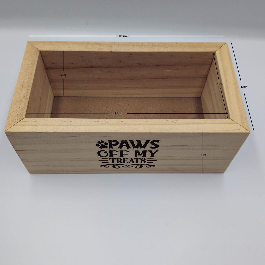 Wooden Dog Treat Box with Measurements