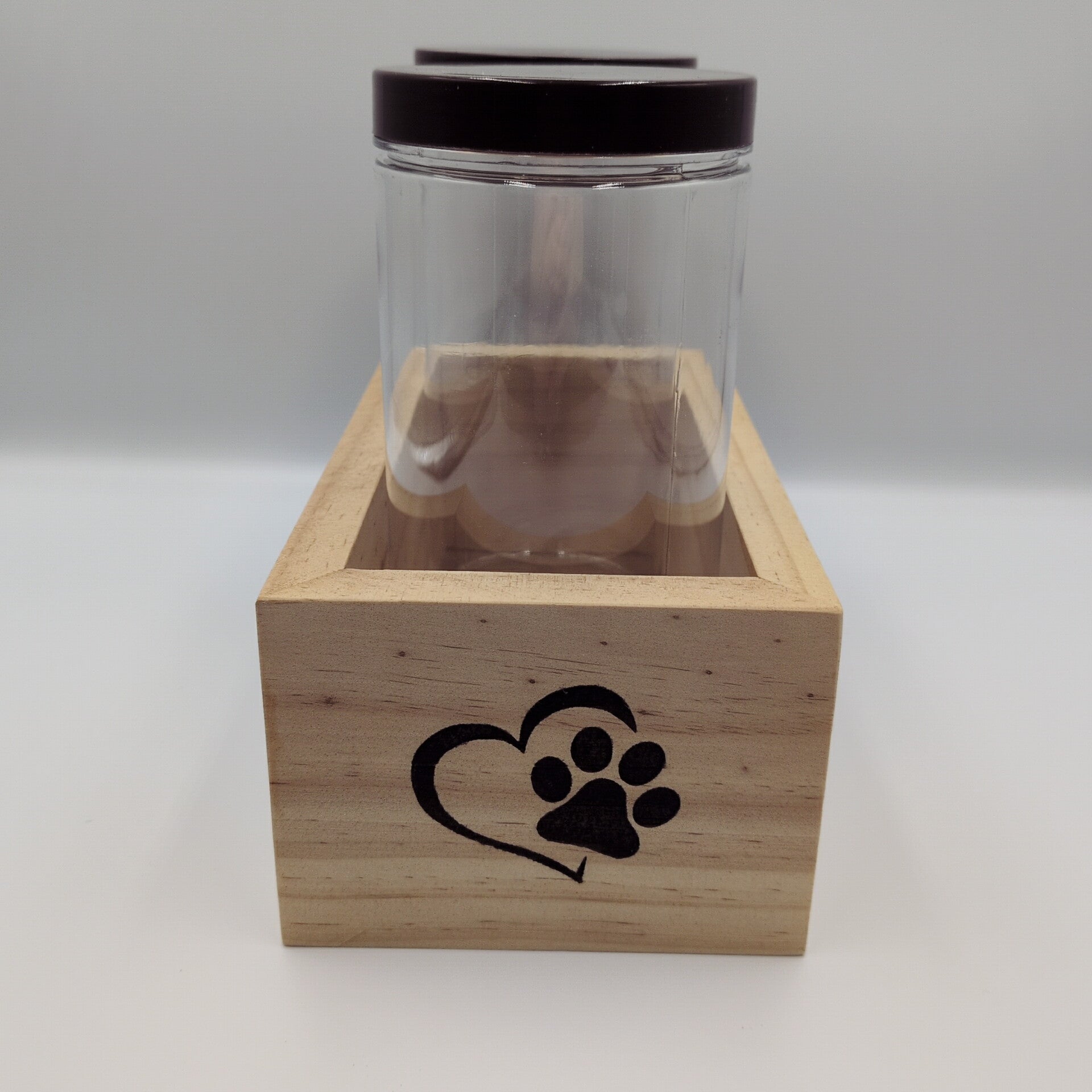 Wooden Dog Treat Box Left Side View