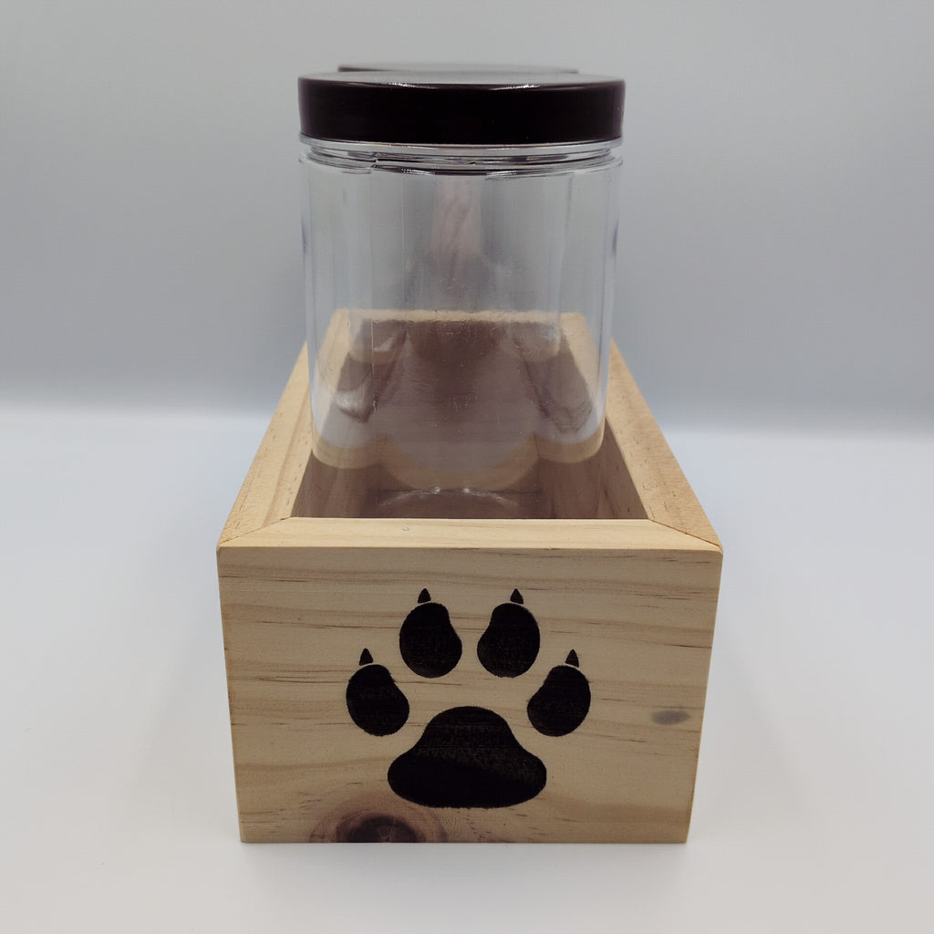 Wooden Dog Treat Box Right Side View