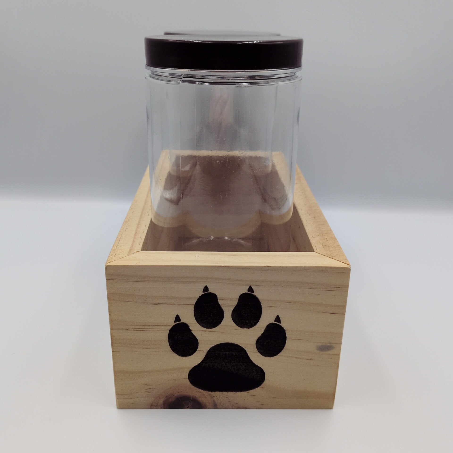 Wooden Dog Treat Box Right Side View